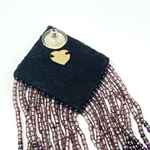 New Anthropologie x Olivia Dar Tasseled Beaded Cleopatra Drop Earrings - Picture 6 of 6